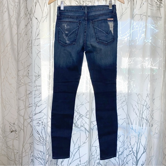 HUDSON Ciara S. Skinny Exposed Button fly ripped distressed skinny blue jeans - Picture 5 of 11